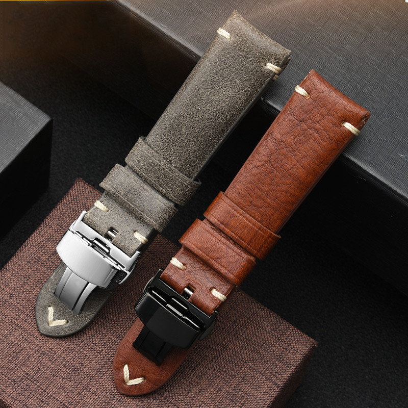 New High Quality Vintage Cowhide Leather Wat Strap for Omega Hamilton Citizen Tudor Watband Bracelet
