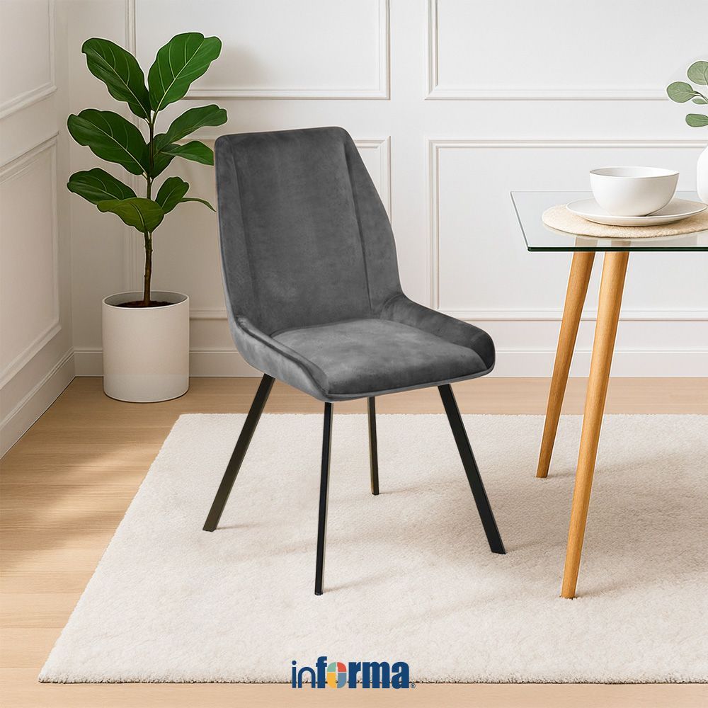 Informa Ellish Kursi Makan Fabric Dining Chair Tempat Duduk Ruang Makan Kursi Kafe Restoran Bangku M