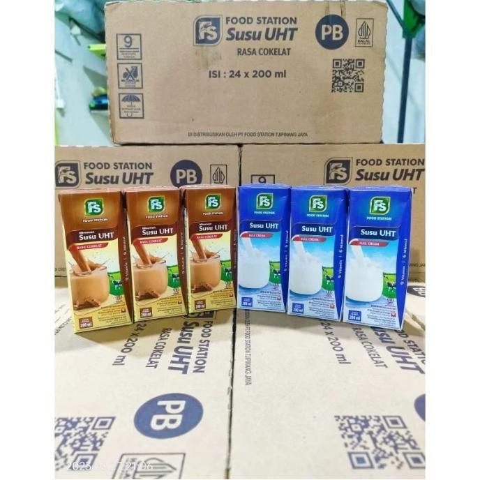 PAKET 5 PCS FS Susu UHT Food Station 200ml - Kemasan Praktis & Mudah Digunakan - Teknologi UHT FS - 