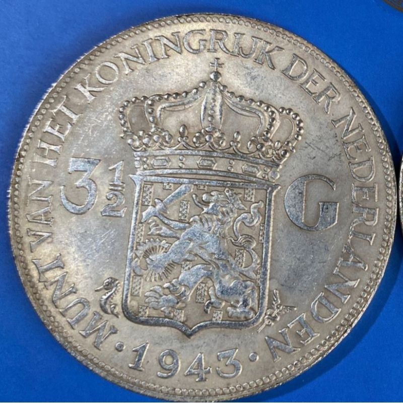 Koin Kuno Silver Perak Netherland Belanda Wilhelmina Ukuran 3 1/2G Replika Untuk Aksesoris