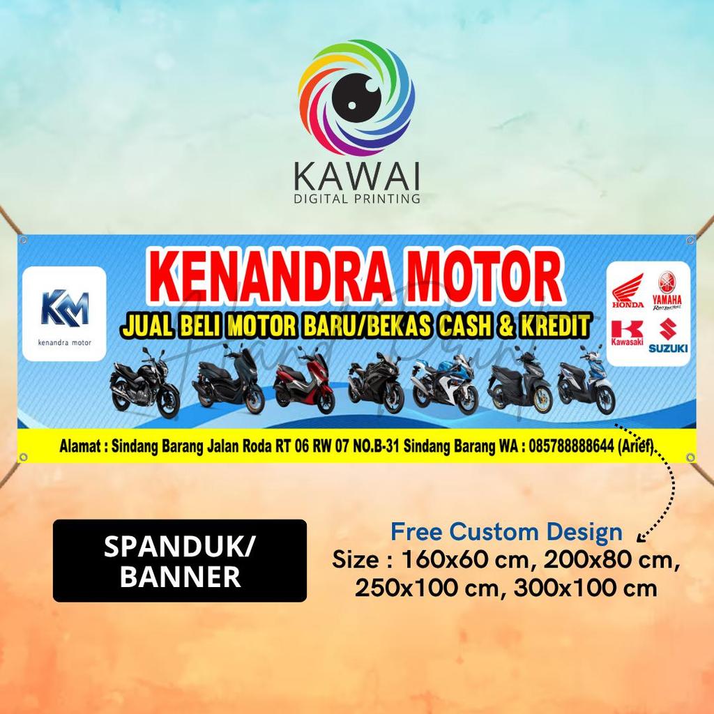 Spanduk Banner MMT Jual Beli Motor Baru Dan Bekas Bisa Rekuest 300x100CM