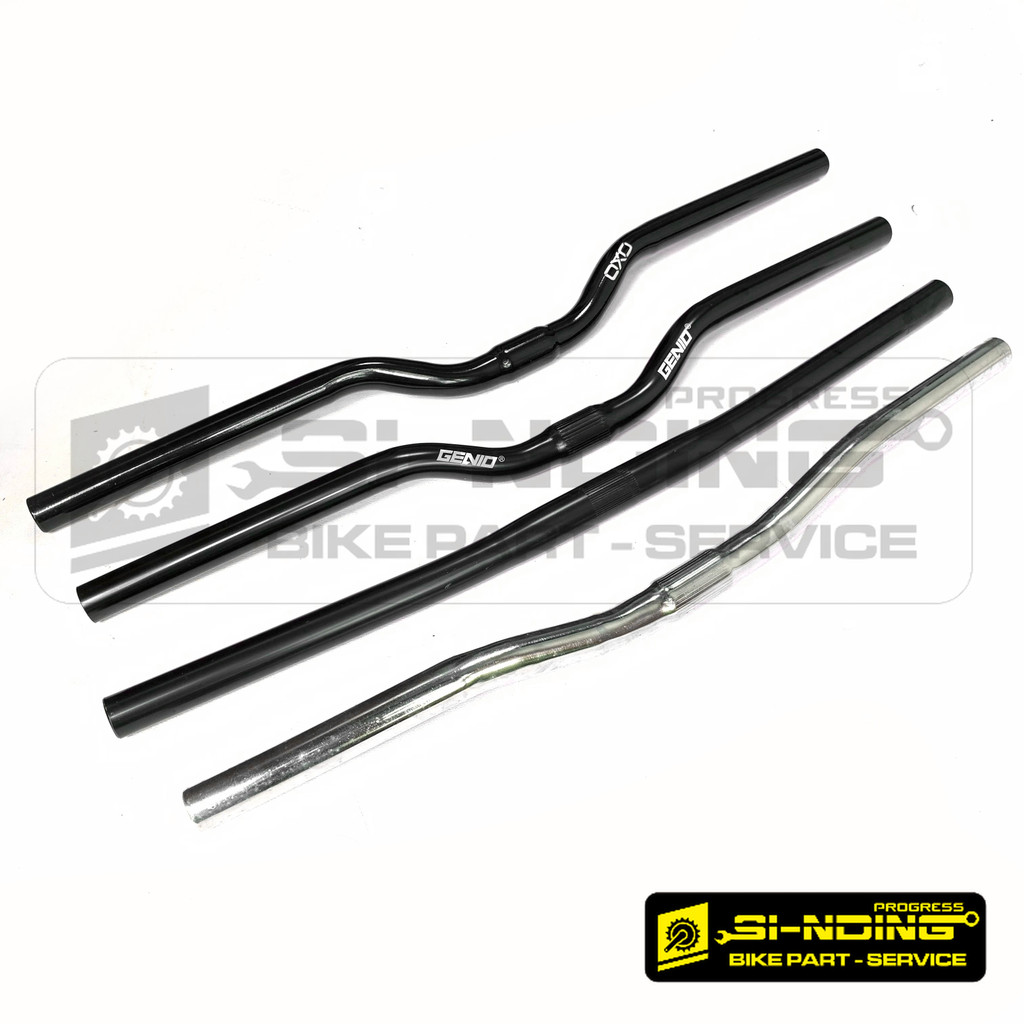 STANG ULUNG OXO Flat Besi Standar Clamp 25.4 mm Diameter Sepeda MTB Communter Federal Hitam Silver