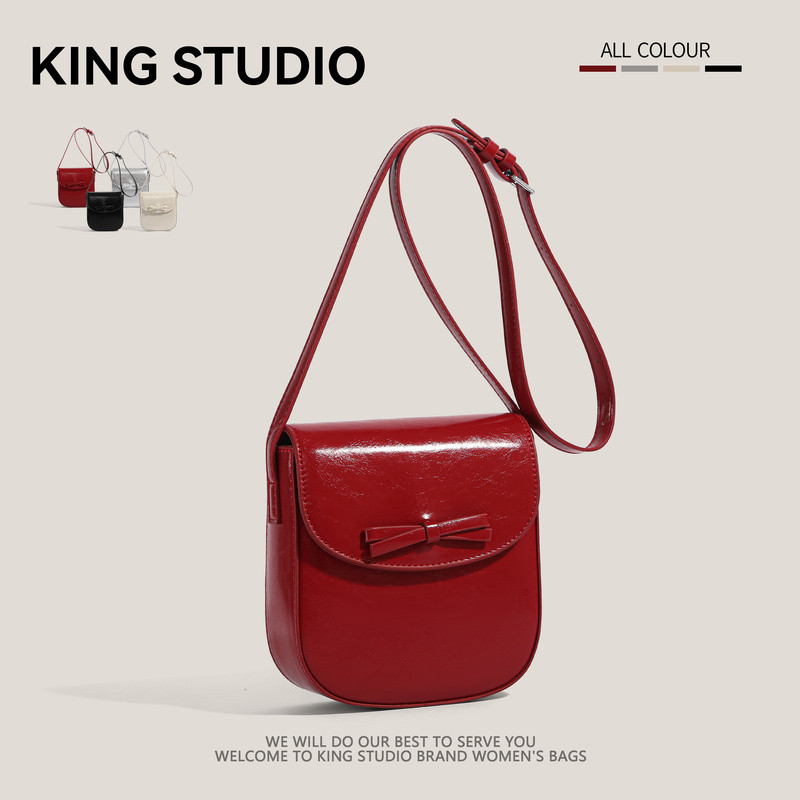 Tas Saddle Wanita Merah Gaya Korea Eksklusif Model Elegant Tas Selempang Serbaguna Trendi Terbaru