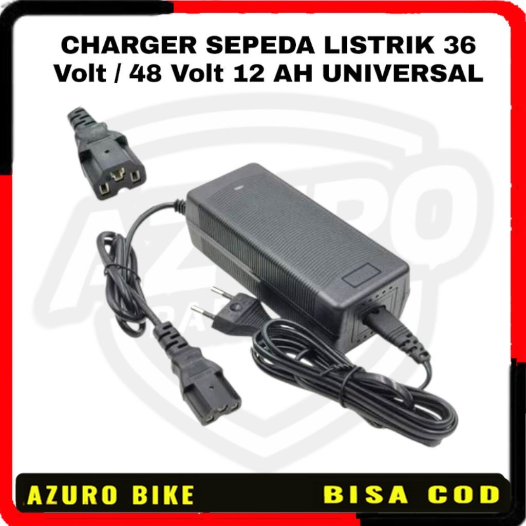 CHARGER SEPEDA LISTRIK 36 Volt / 48 Volt 12 AH BATTERY CHARGER 36V-12AH 48V-12AH UNIVERSAL