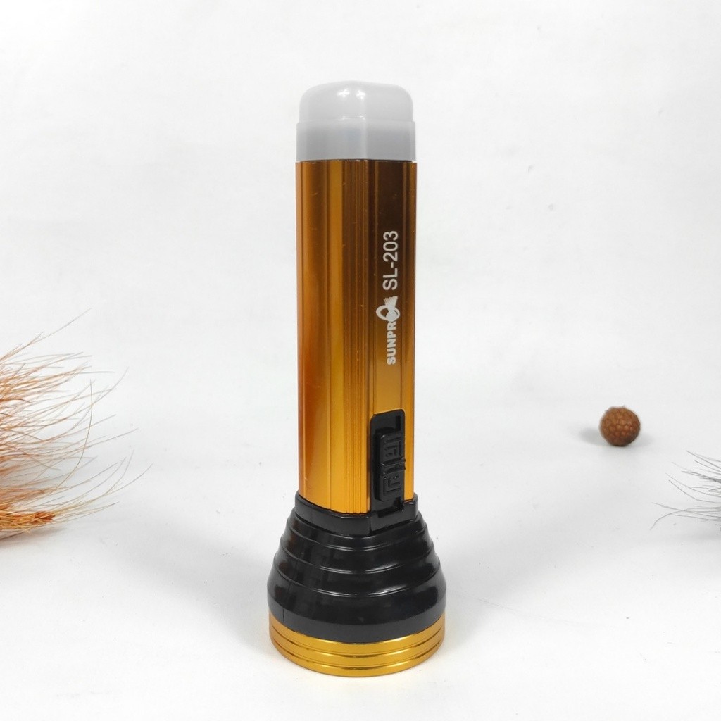 BARU Senter Tangan Super Terang Sunpro LED 5W SL-203 Free Bohlam LED / senter Genggam