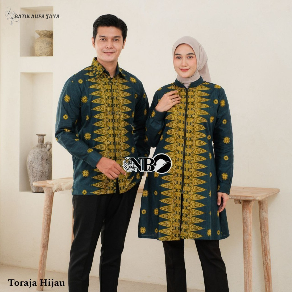 Couple Batik Tunik Toraja / Couple Batik Set Tunic / Couple Pasangan Batik Tunik Modern Set Pakaian 