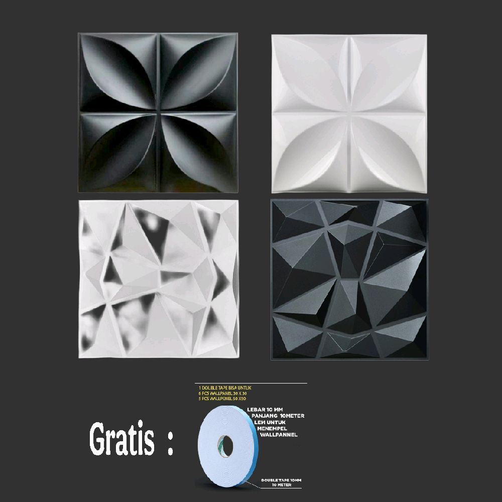 (ISI 10PCS) 30x30cm Wall Panel Premium 3D PVC Wallpaper Dinding Wallpanel 30x30cm/Wall Panel 3D PVC 