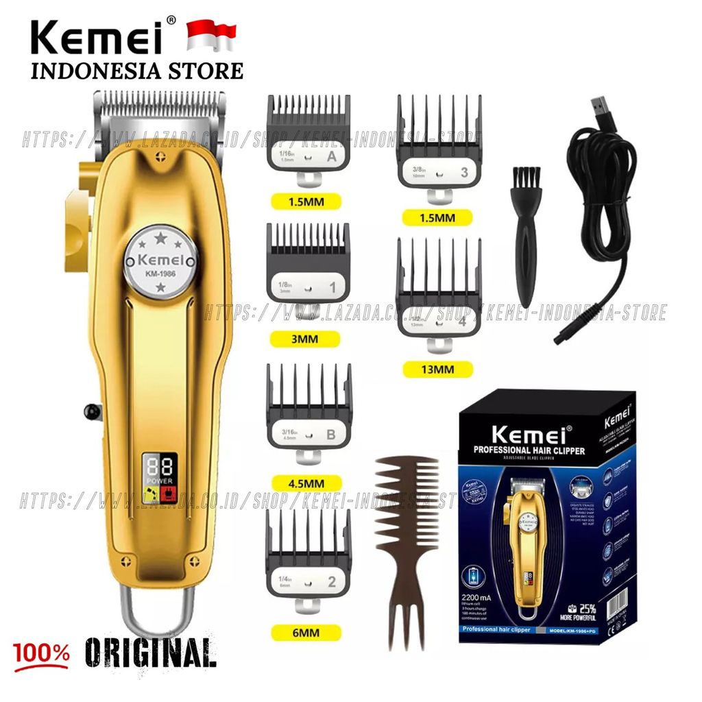 Kemei KM 1986 PG Alat Cukur Rambut Hair Clipper Professional Full Metal Cukuran Kemei KM-1986PG