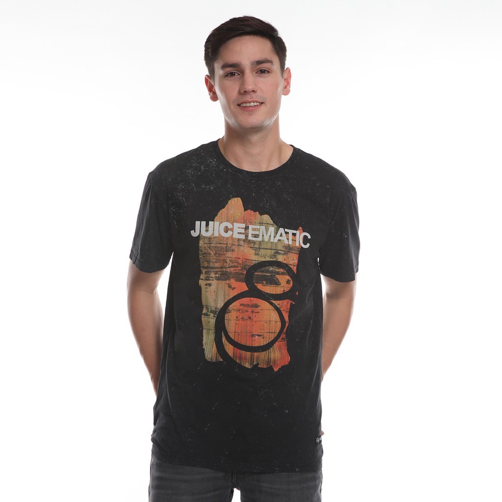 Juice Ematic Kaos Pria Lengan Pendek Hitam DONERS MSTS14605-BLK Planet Surf Kaos Pria Atasan Pria