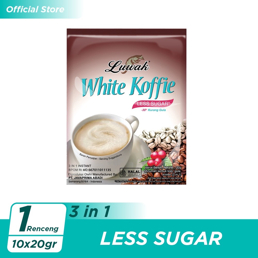 Kopi Luwak White Koffie Less Sugar 10x20gr (Renceng)