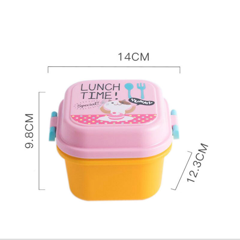 Cartoon Healthy Plastic Lunch Box Microwave Oven Lunch Bento Boxes Kid Lunchbox