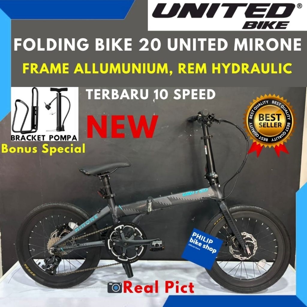 Sepeda Lipat Folding Bike 20 United Mirone New