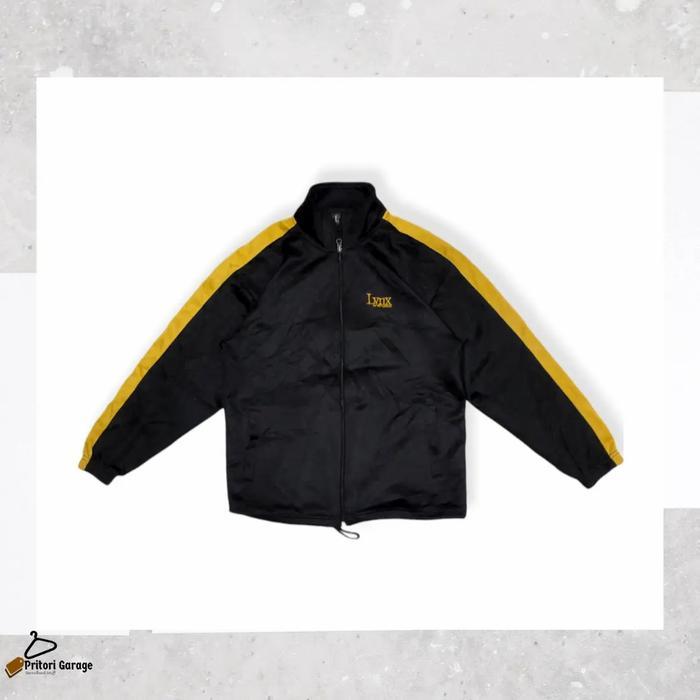 Windbreaker Tracktop Jacket Lynx Stripe Black Yellow Mustard Color