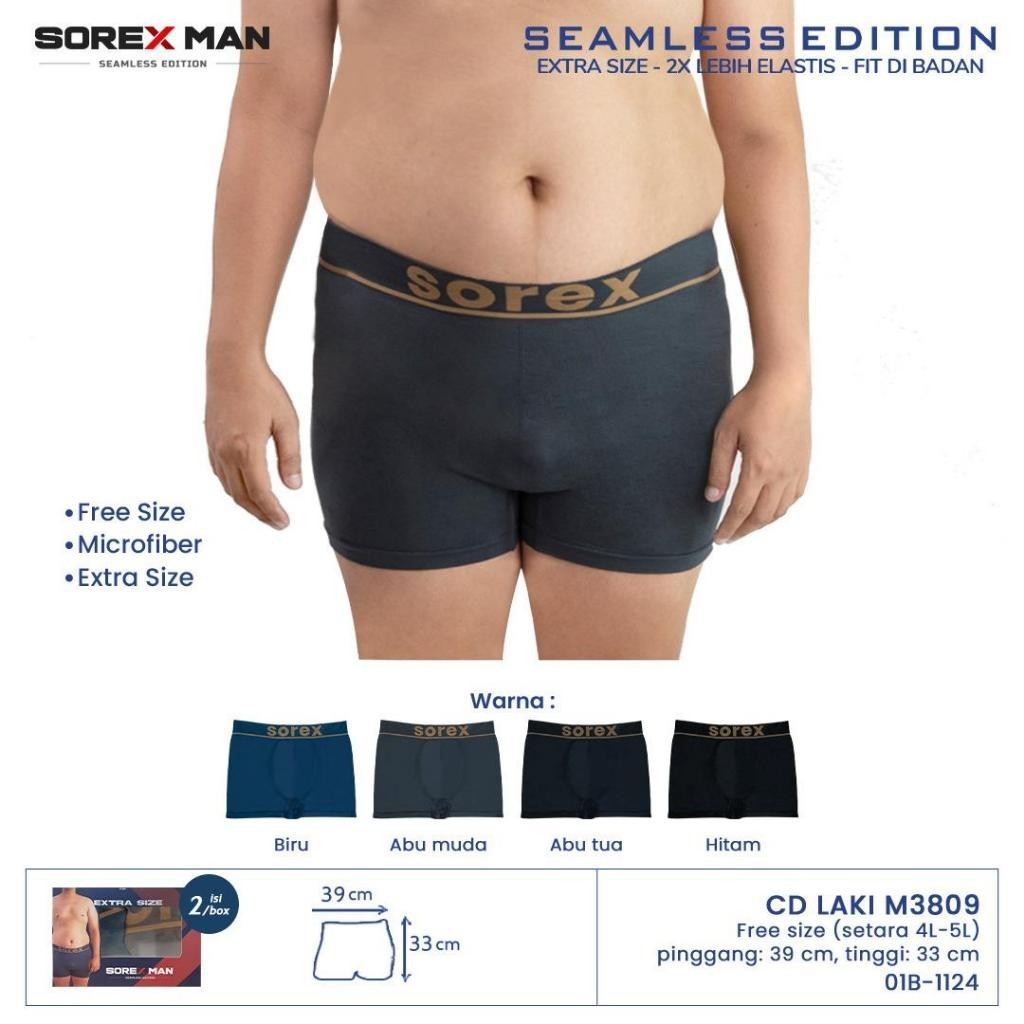 (2pcs) Sorex Man Celana Dalam Boxer Pria Jumbo / Celana Dalam Pria Boxer Big Size / CD Pria Jumbo / 