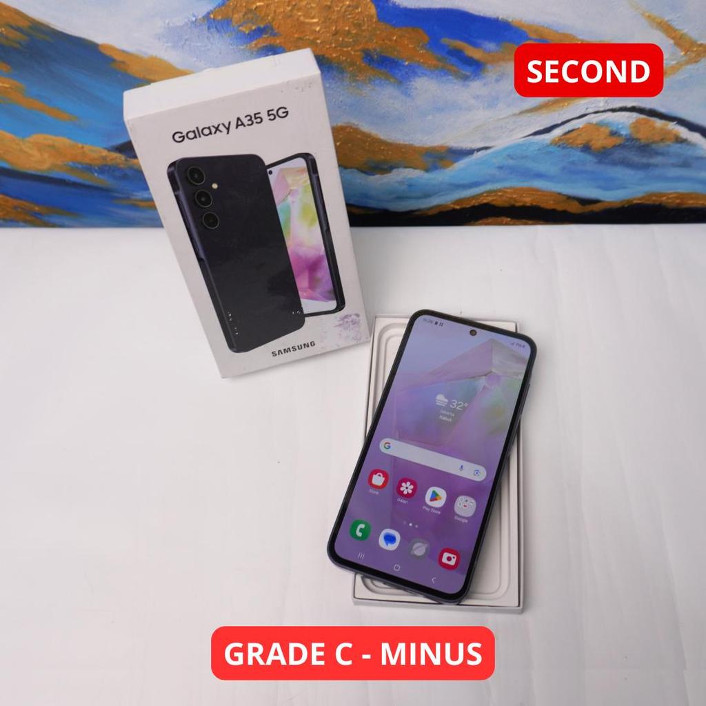 SAMSUNG A35 8/256 (5G) GRADE C - MINUS HP SECOND ORIGINAL SINAR MUTIARA CELL