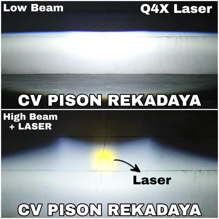 tehstore34 Foglamp Projector BILED VINYX Q4 Double Laser Q8X LED Q4X Lampu Kabut Mobil 75 watt Q4 La