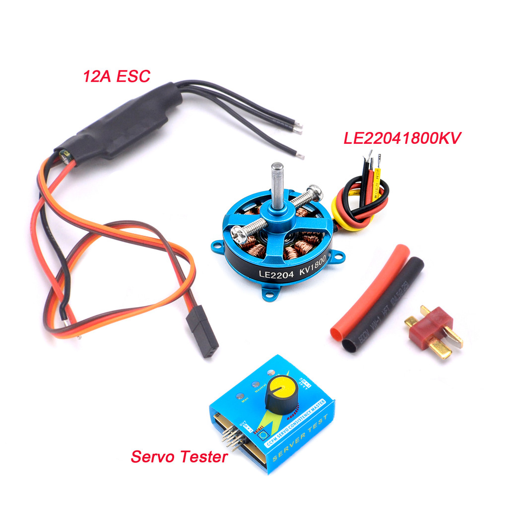 High Power Airplane ESC MT2204 2204 2300KV Brushless Motor / LE2204 1800KV Motor 12A ESC Servo Teste