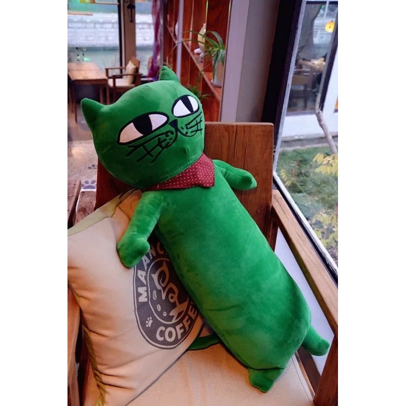 Green Okcat Ok Cat Kitten Lovely Soft Plush Toy Stuffed Doll Cushion U Pillow Tissue Box Cover Girl 
