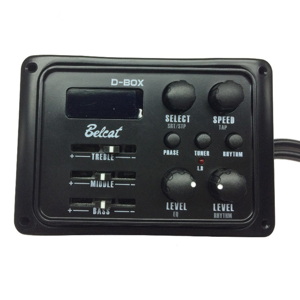 Original Belcat DBOX Guitar Preamp PICKUP 3 Bands EQ with Rhythm Box with LCD Chromatic Tuner