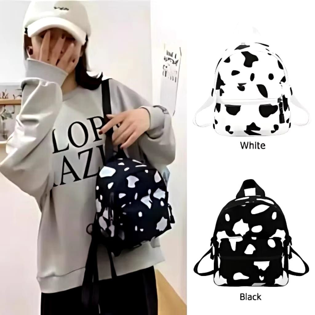 AURA Studio Bag mini MIHUA Tas Ransel motif Sapi korean style termurah