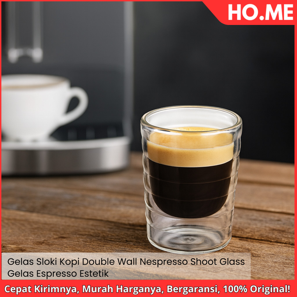 [HO.ME] Gelas Sloki Kopi Double Wall Nespresso Shoot Glass – Gelas Espresso Estetik