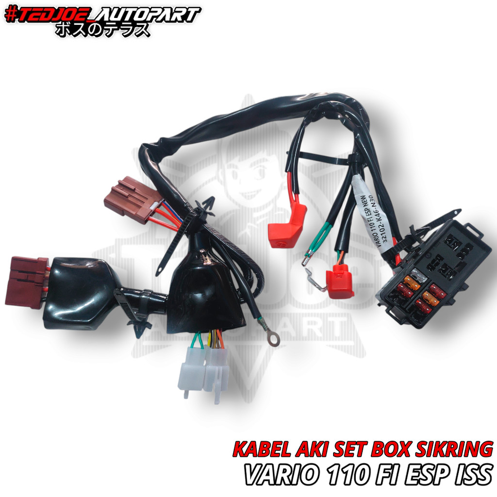 Kabel Aki Set Komplit Vario 110 FI Stater Halus & Kasar | Kabel Accu Positif Negatif + Box Sekring +