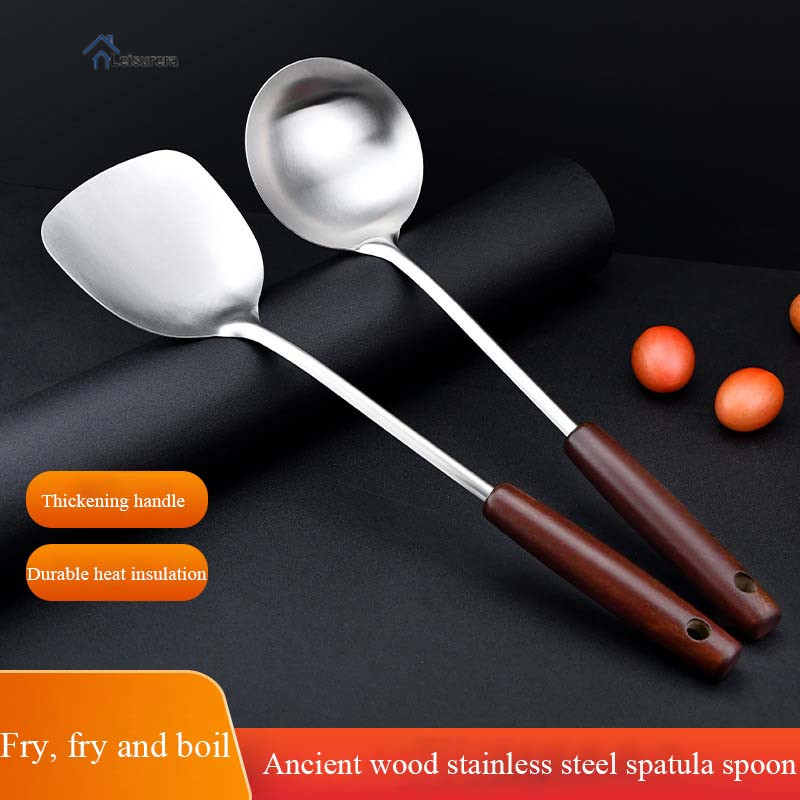 Sendok Spatula Stainless Tebal / Sutil Stenlis Kayu / Sutil Stenles Tebal / Sutil Tebal  leisurera