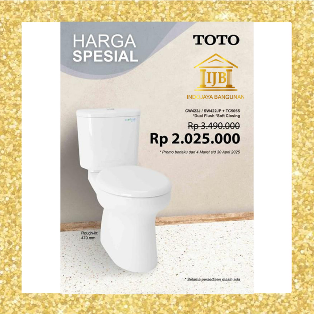 DISKON Closet Kloset Toilet Duduk TOTO CW 422 J / CW422J