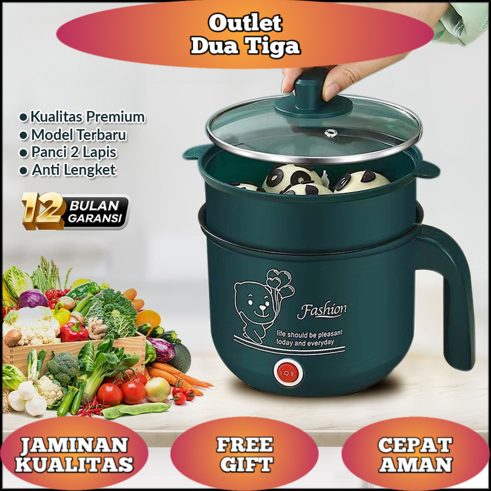 Panci Listrik Elektrik Cooker Stainless Steel Teflon Cooking Pot rice cooker mini