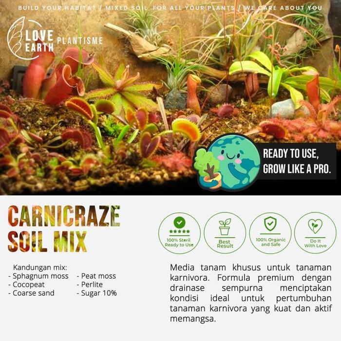 Mixed Soil – Vornika Carnicraze Media Tanam pH Asam Khusus Tanaman Karnivora VFT Nepenthes Drosera P
