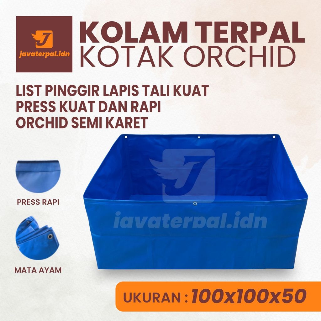 Kolam Terpal Mini Semi Karet Ukuran 100x100x50  Kolam Terpal Untuk Ikan Kecil lele nila guppy