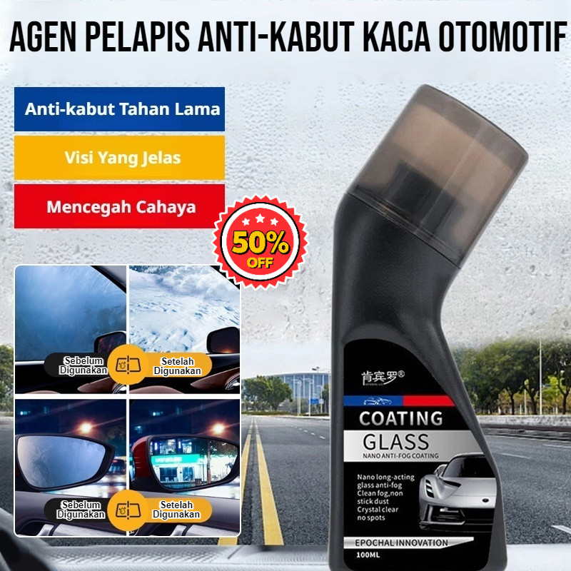 [Solusi Kaca Berkabut] Pelapis Anti Kabut Kaca Mobil dan Motor - Pandangan Jelas Aman - Efek Tahan 3