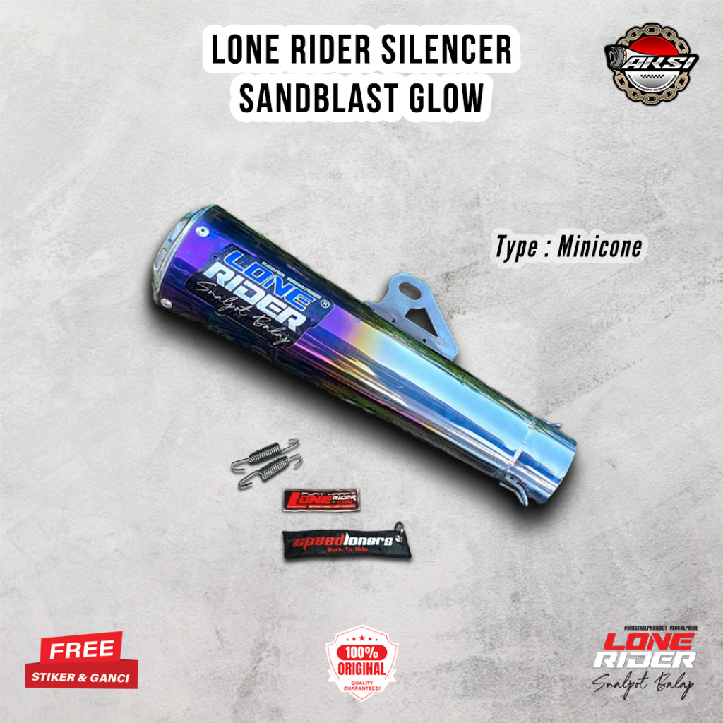 ORIGINAL LONE RIDER Silencer Minicone Sandblast Glow - Knalpot Racing Lone Rider