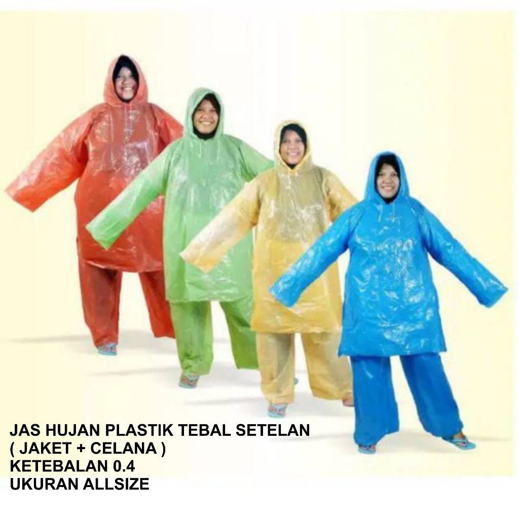 Setelan Jas Hujan Plastik HDPE Tupai Terbang