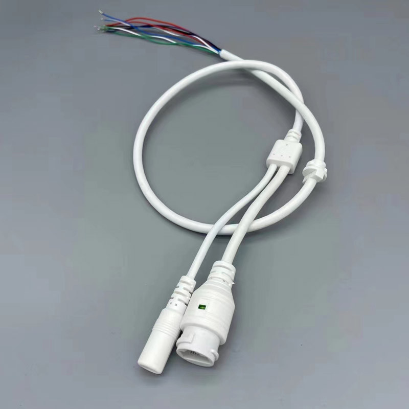 2x CCTV IP network Camera PCB Module weatherpoof video power cable, 60cm long,RJ45 female & DC male 