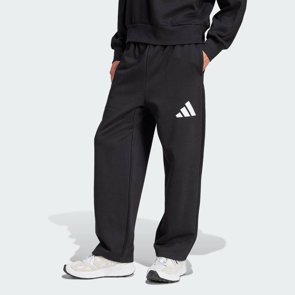 adidas Lifestyle Essentials Wide-Leg 3 Bar Logo Pants Men Black JF3567