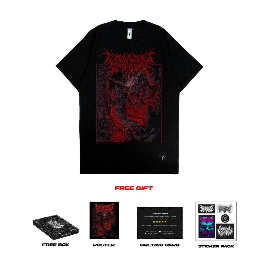 Kaos Lengan Pendek Hitam Metal Nightshade Vampire Kingdom