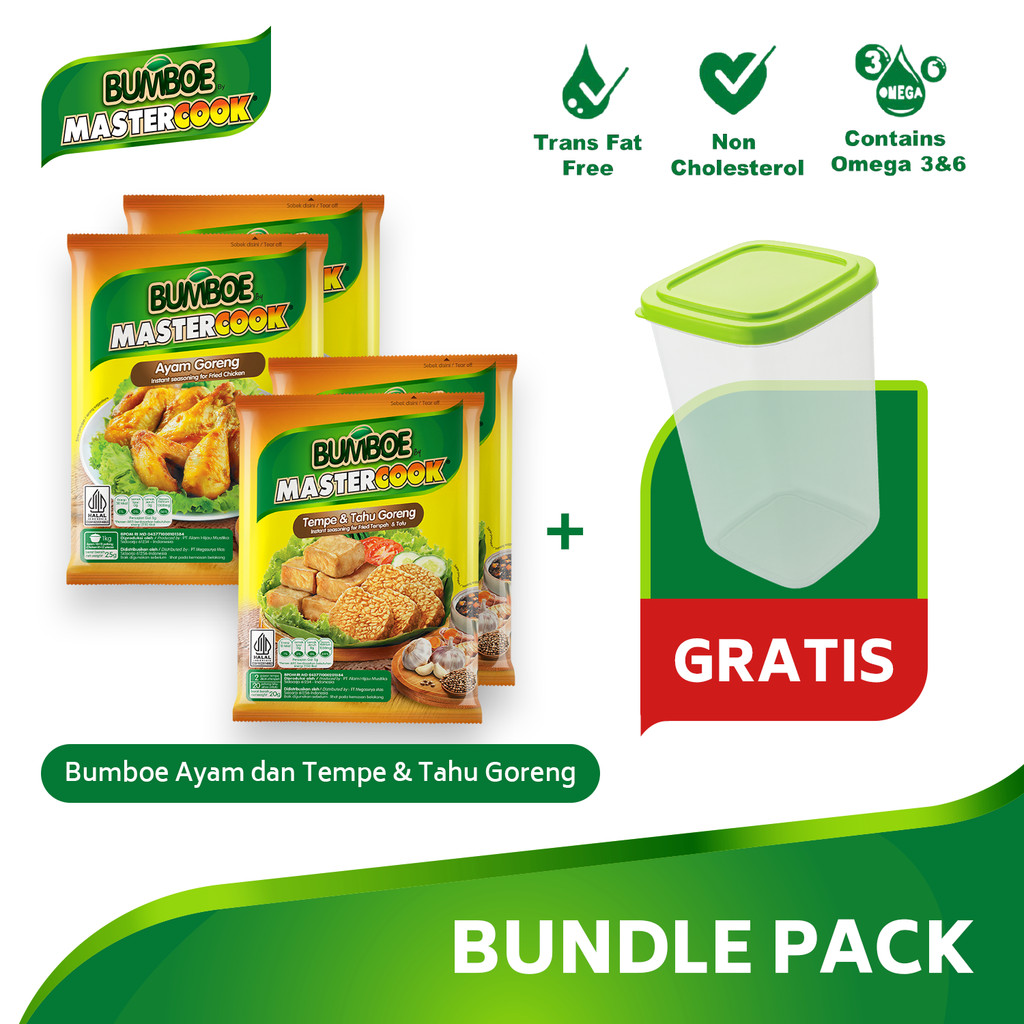 [BUNDLE] BumBoe by Mastercook Bumbu Ayam Goreng 25gr + BumBoe Bumbu Tahu Tempe Goreng 20gr Free Topl