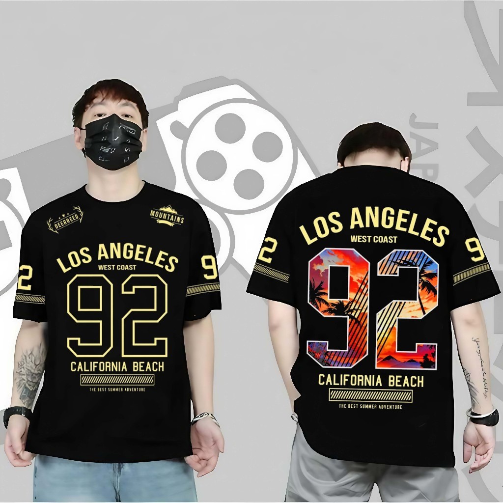 KAOS PRIA 92 CALIFORNIA BEACH KAOS ANGKA ANGKA VIRAL BAJU PRIA KEREN KAOS PRIA KEKINIAN DAN TRENDY K