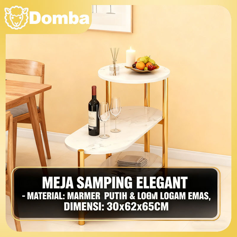 Meja Minimalis Bulat Marmer - Meja Tamu & Nakas Elegant Dengan Desain Ringan Untuk Ruang Tamu, Sudut