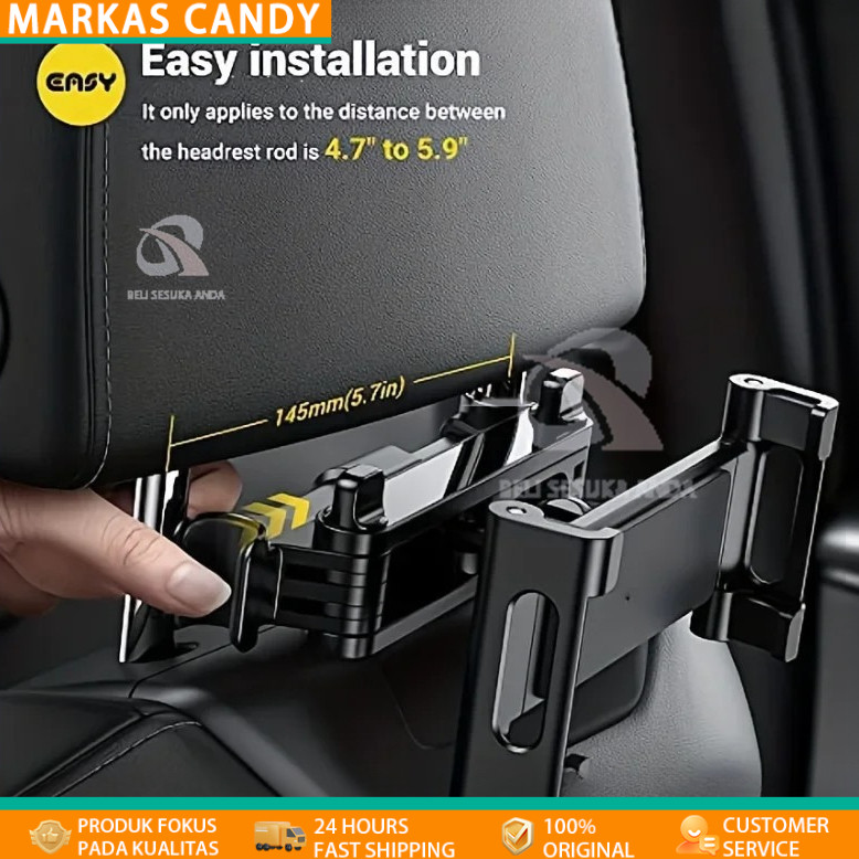 Car Phone Holder 360 Derajat Stand HP Jok Mobil Belakang Universal Bisa Untuk Tablet Smartphone Besa