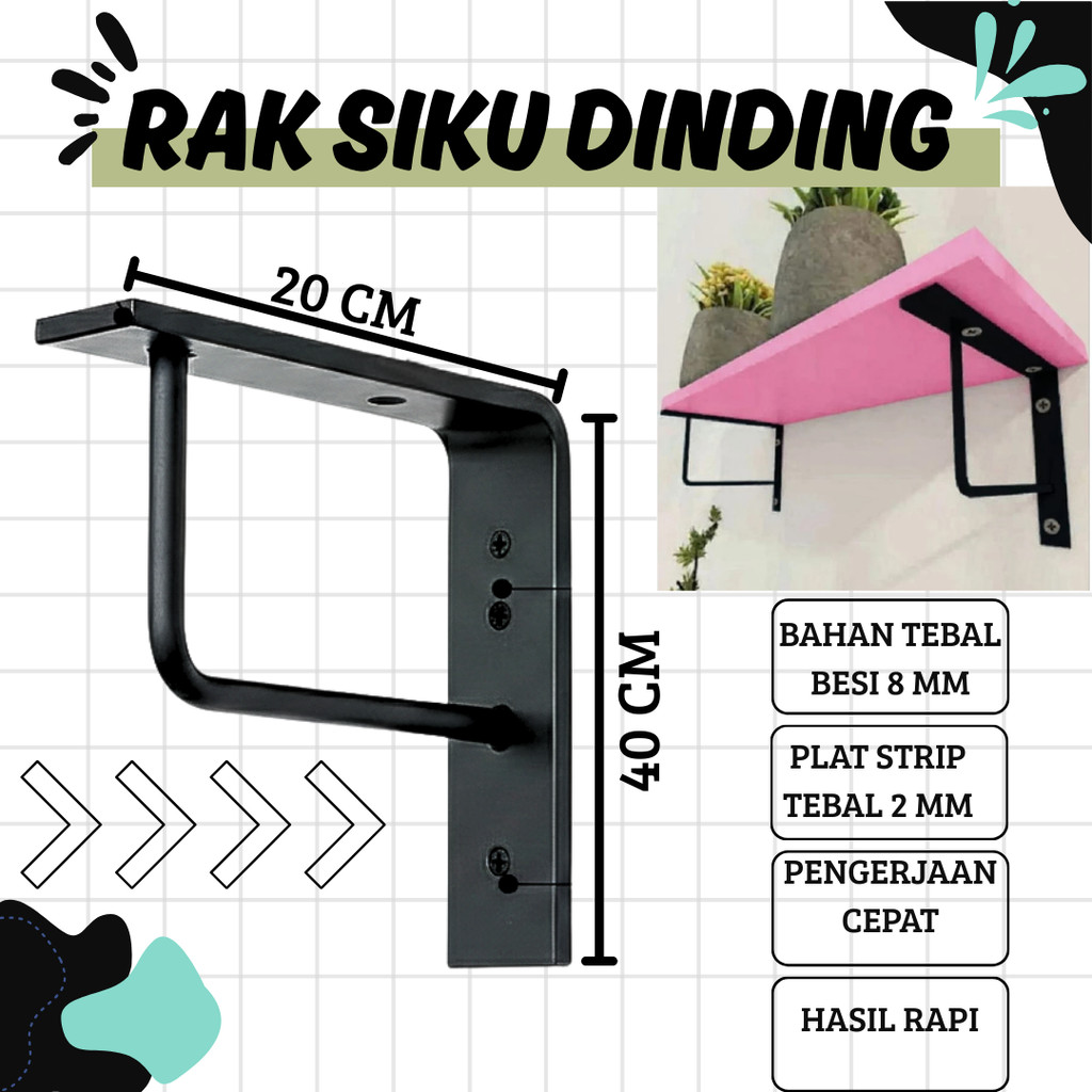 Rak Besi Siku Ambalan/RAK TEMPEL DINDING Multifungsi