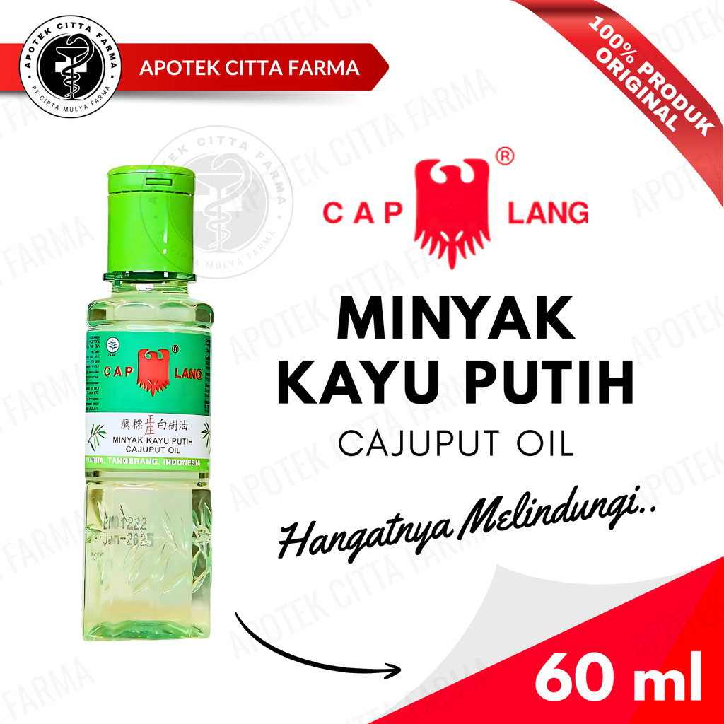 MKP Minyak Kayu Putih Cap Lang 60 ml - Meredakan Sakit Perut / Perut Kembung / Mulas / Masuk Angin /