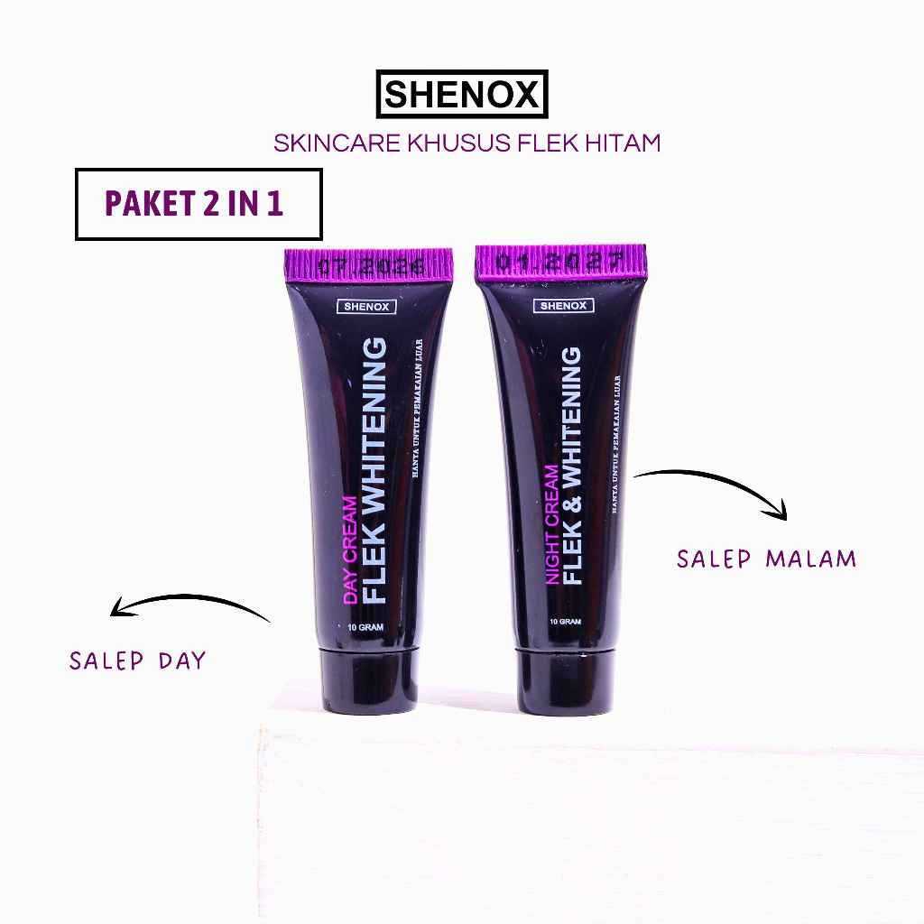Shenox Skincare Salep Day & Night Flek Hitam Whitening Resmi BPOM | Paket Salep Flek Hitam
