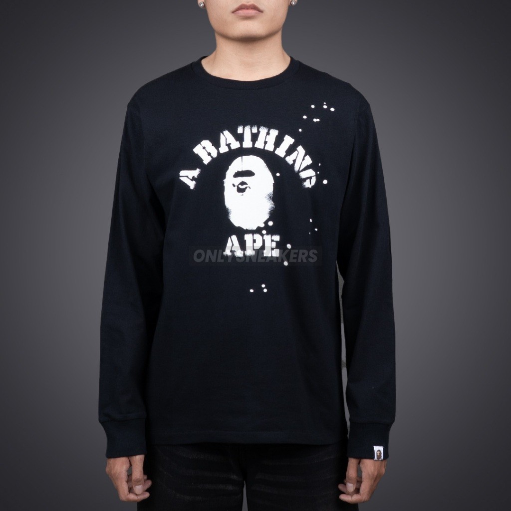 BAPE X JOSHUA VIDES COLLEGE BLACK LONG SLEEVE
