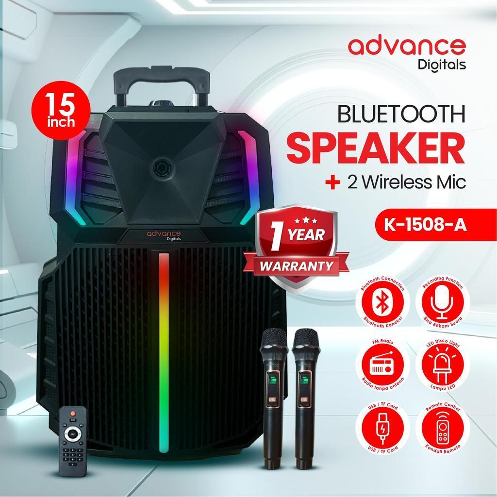 Speaker Advance Speaker BLuetooth Portable Full Bass Speaker meeting Speaker 15 inch 2 mic 1508-a