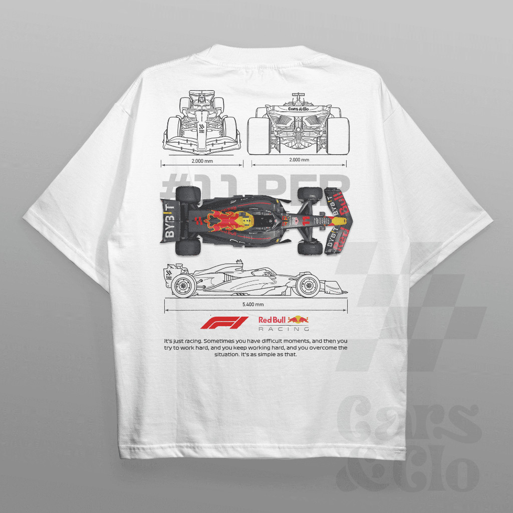 Cars and Clo - Regular Fit White - F1 RedBull Blueprint T-Shirt