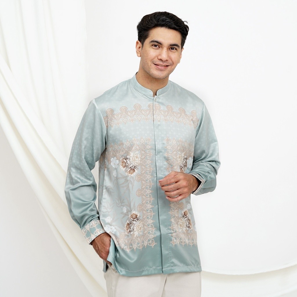 PROMO Nawasana Atasan Koko Pria Muslim AURORA in Sage Hijau