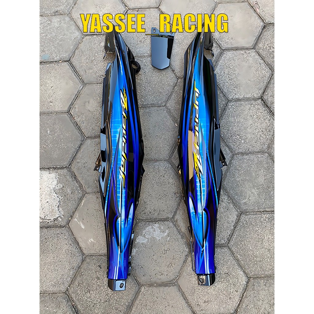 BODY COVER BELAKANG YAMAHA JUPITER Z BURHAN HITAM STRIPING ORIGINAL 2006-2008