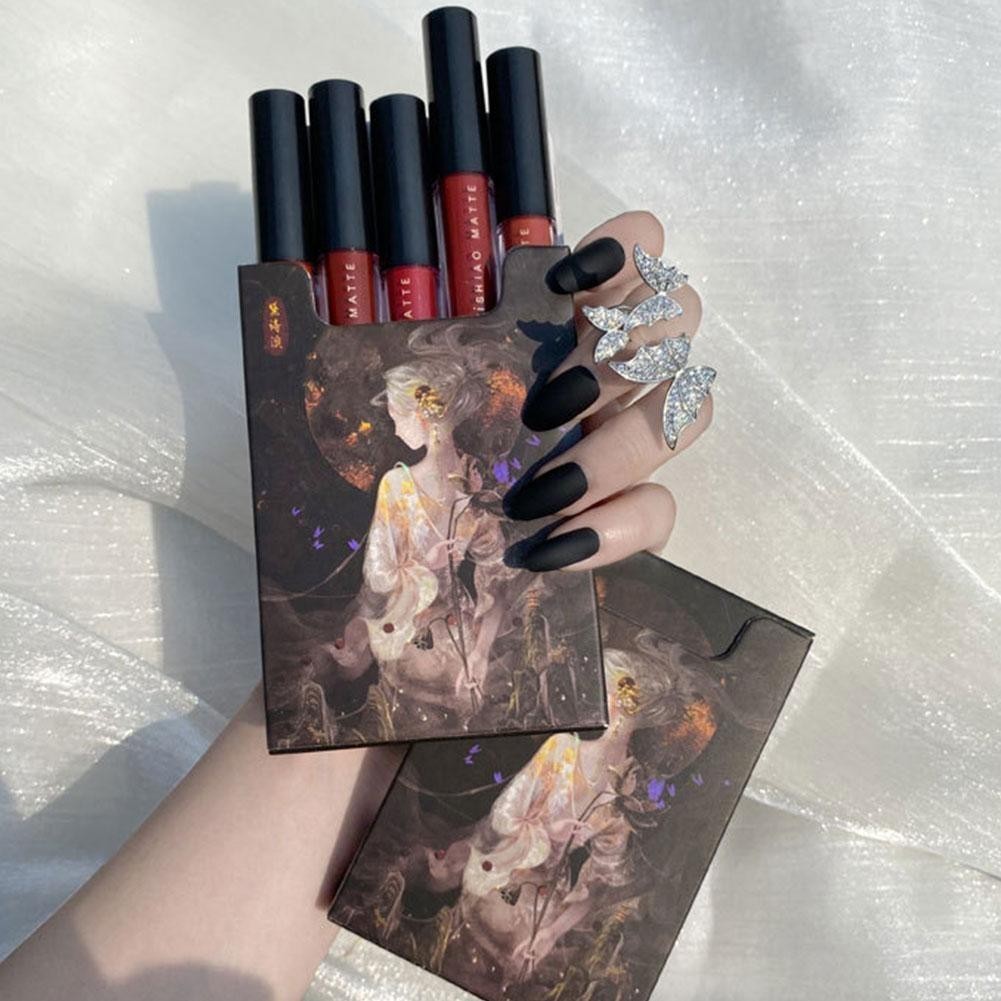 lipstik Lip Glaze Ori Tahan Lama Dan Waterproof Set Glasir Bibir Gaya Cina WarnaGaya Pelajar Cangkir